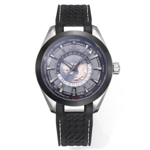 Alternative view of N1Factory Omega Seamaster World Time 220.92.43.22.99.0011: Case: Authentic mold-based production, identical to genuine. Genuine titanium case, 43mm diameter (excluding pushers). "Most" accurately replicates the genuine case's refined luster and soft texture. Case dimensions achieve universal compatibility with genuine case accessories. 2: Glass:Exclusively features a double-sided anti-reflective, scratch-resistant sapphire crystal with a curved dome profile. The sapphire crystal is coated with an anti-reflective high-transparency crystal film, maximizing readability! 3: Dial: Dial color achieved through a year of meticulous color matching, surpassing the original. 4: Hands: All hands meticulously polished with hour markers matching the authentic color. Super-luminescent hands and markers ensure consistent night-time visibility, eliminating common issues like fading or inconsistent glow found in mass-market replicas.5: Movement: Features the 8938 automatic winding movement with a 48-hour power reserve.     N1 World Time Edition—the pinnacle of craftsmanship. Welcome connoisseurs to appreciate (N1 products are guaranteed premium quality).